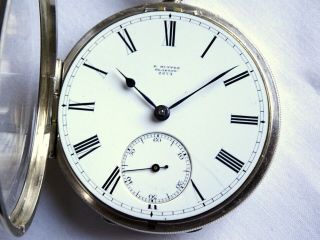 1877 Large Silver Fusee Gents Pocket Watch.  E Hunter Glasgow.  Antique 2
