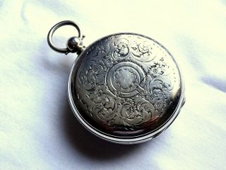 1877 Large Silver Fusee Gents Pocket Watch.  E Hunter Glasgow.  Antique 3