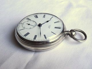 1877 Large Silver Fusee Gents Pocket Watch.  E Hunter Glasgow.  Antique 8