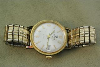 Vintage Men ' s Croton Nivada SP Compensamatic Automatic Wrist Watch gold plated 2
