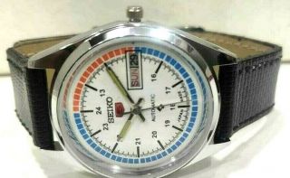 Seiko 5 Automatic Mens Steel Vintage Japan Made White Dial Watch Run Order