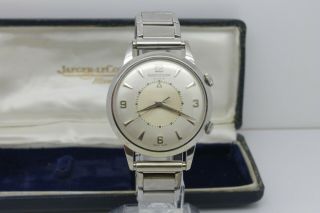 VINTAGE c1957 Jaeger LeCoultre 37mm Memovox Automatic Alarm Watch Box Papers 815 5