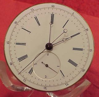 45.  5mm Vintage Sweep Chronograph 1/4 Jump Seconds Two Train Pocket Watch