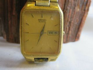 Vintage Seiko Gold Tone 7n33 - 5028 Day Date Mens Watch Rp3