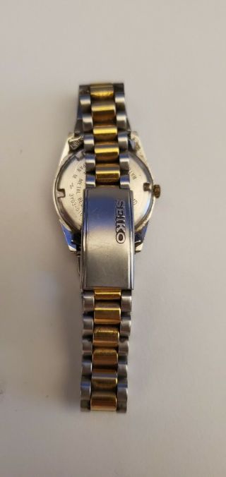 Vintage Gold and Silver Womens Seiko Watch w/ Date Water Resist GREAT 3