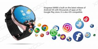 Quad Core Android 5.  1 4GB 3G Waterproof Smart Watch SIM GPS Camera WIFI Gold 5