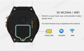 Quad Core Android 5.  1 4GB 3G Waterproof Smart Watch SIM GPS Camera WIFI Gold 6