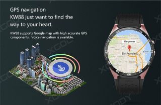 Quad Core Android 5.  1 4GB 3G Waterproof Smart Watch SIM GPS Camera WIFI Gold 8
