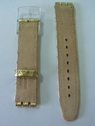 ASDK112 Golden Island Swatch Armband Strap Leather Swiss Made Authentic 17mm 2