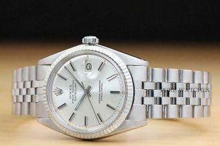 ROLEX MENS DATEJUST 18K WHITE GOLD & STAINLESS STEEL WATCH,  BAND 2