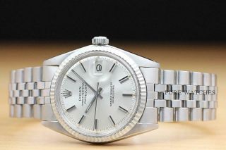 ROLEX MENS DATEJUST 18K WHITE GOLD & STAINLESS STEEL WATCH,  BAND 3