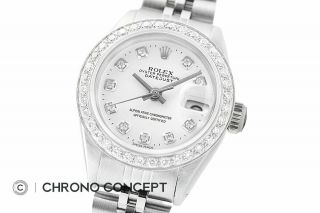 Rolex Ladies Datejust 18K White Gold & Stainless Steel White Diamond Dial Watch 2