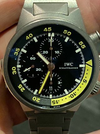 IWC Aquatimer Split Minute Chrono Black Dial IW372301 Men ' s Titanium Automatic W 10