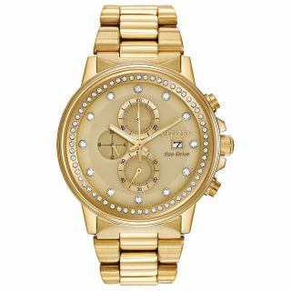 Citizen Eco - Drive Nighthawk Chrono Gold Tone Stainless Steel Watch (fb3002 - 53p)