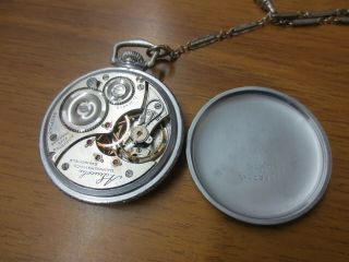 1915 A.  Lincoln/Railroad Grade 16s Illinois 21 Jewels Pocket Watch w/ Chain 5