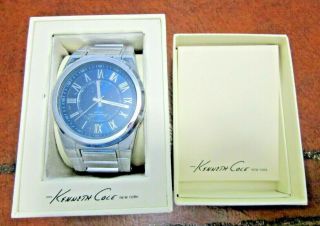 Kcw3031 Kenneth Cole Watch Without Tags,  Blue Face,  Needs Battery