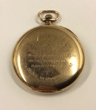 An Antique 9ct Gold Pocket Watch With A 15 Jewel Movement 3