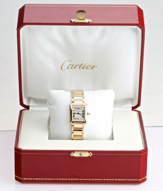 Cartier Tank Francaise Ref 2385 18k Yellow Gold Ladies Wristwatch