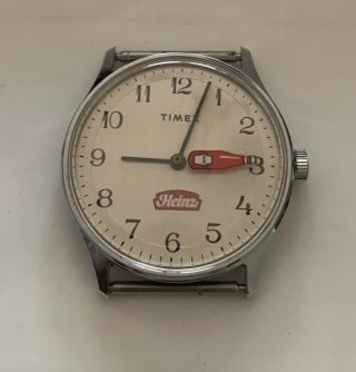 Vintage Timex Heinz Ketchup Bottle Second Hand Automatic Wristwatch Runs
