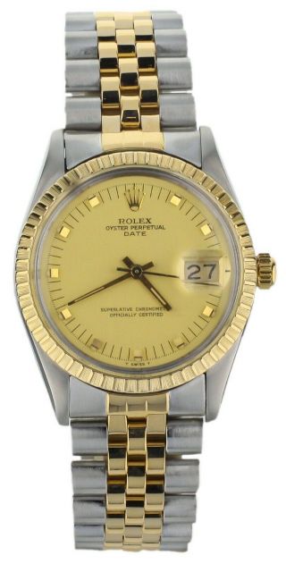 Rolex Oyster Perpetual Date,  Champagne Dial,  Two - Tone Ref: 15053