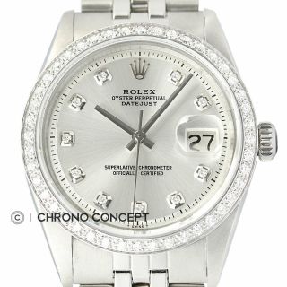 Rolex Mens Datejust 18k White Gold Diamond Bezel Watch & Rolex Jubilee Band