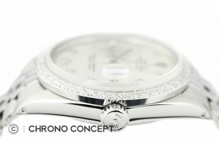 Rolex Mens Datejust 18K White Gold Diamond Bezel Watch & Rolex Jubilee Band 4