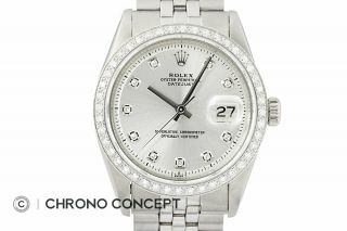 Rolex Mens Datejust 18K White Gold Diamond Bezel Watch & Rolex Jubilee Band 5