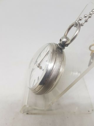 Antique solid silver fusee verge J.  Spink pocket watch 1868 ref741 3