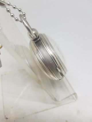Antique solid silver fusee verge J.  Spink pocket watch 1868 ref741 4