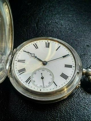 ANTIQUE POCKET WATCH J.  W.  BENSON SOLID SILVER 1905 IN ALL ROUND COND 2