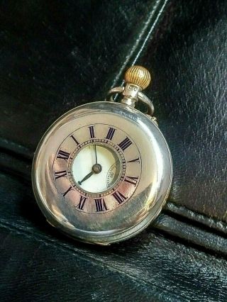 ANTIQUE POCKET WATCH J.  W.  BENSON SOLID SILVER 1905 IN ALL ROUND COND 3