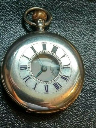 ANTIQUE POCKET WATCH J.  W.  BENSON SOLID SILVER 1905 IN ALL ROUND COND 4