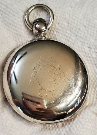 Huge Monster 5oz Coin Silver Rockford Pocket Watch Early Serial Number