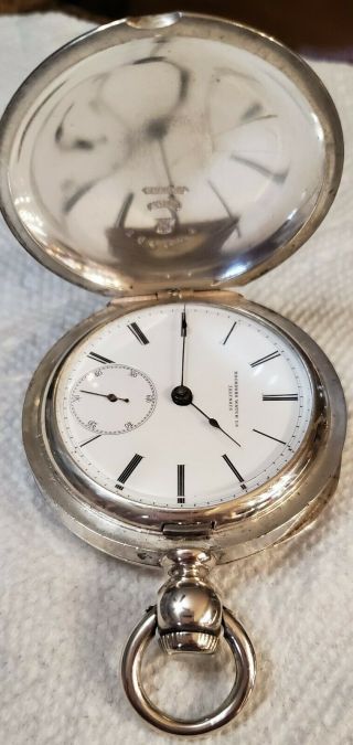 Huge Monster 5oz Coin Silver Rockford Pocket watch Early Serial Number 4