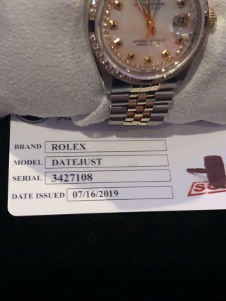 Rolex Watch Mens Perpetual Date Yellow Gold And Steel White