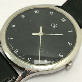 Calvin Klein Black Leather Buckle Strap Round Face Analogue Watch Smart Th201205