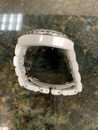 Unisex Chanel J12 White Ceramic Chronograph Automatic 41MM Diamond Watch H1008 2