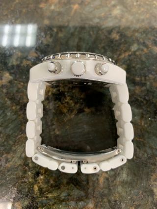 Unisex Chanel J12 White Ceramic Chronograph Automatic 41MM Diamond Watch H1008 3