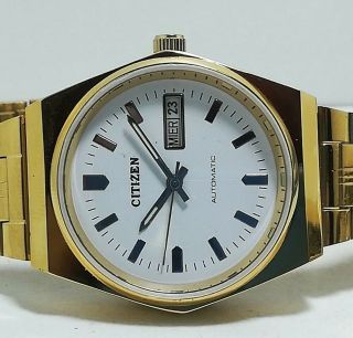 citizen automatic men ' s gold plated WHITE DIAL vintage japan made watch RUN H 2