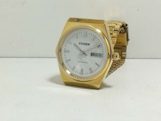 citizen automatic men ' s gold plated WHITE DIAL vintage japan made watch RUN H 7