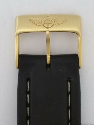 Heavy 18k Gold Breitling K13047X Chronograph Mens Watch w Orig 18k Gold Buckle 6