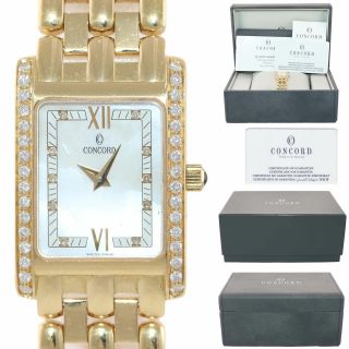 Ladies Concord Veneto 18k Yellow Gold Diamond 51 - 25 - 665 Mop Quartz Watch