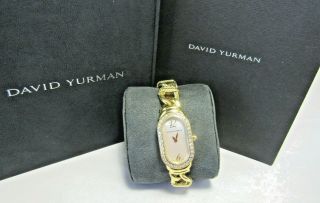 David Yurman 18k Solid Yellow Gold Madison Diamond Cable Bracelet Watch