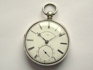 1855 Older Silver Fusee Gents Pocket Watch.  Railway Timekeeper Antique