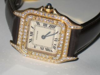 Womens Cartier Panther 18k Gold Diamonds Everywhere