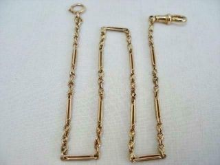 Fine Antique 9 Carat Solid Knot & Long Link Gold Watch Chain.