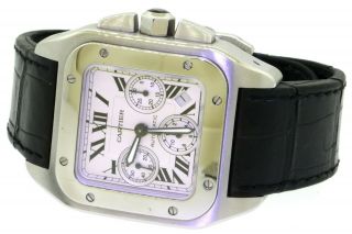 Cartier Santos 100 XL 2740 SS automatic chronograph men ' s watch 2