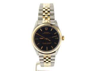 Mens 2Tone Rolex 14K Gold/Stainless Steel Oyster Perpetual w/Black Dial 1005 2