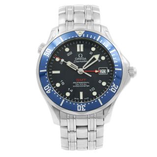 Omega Seamaster Gmt 41 Steel Dark Navy Blue Dial Automatic Mens Watch 2535.  80.  00