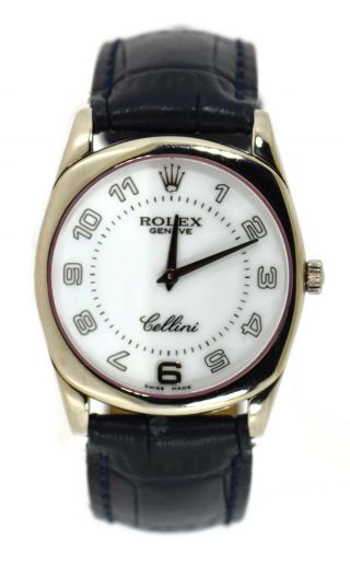Rolex Cellini Danaos 18k White Gold Watch 4233